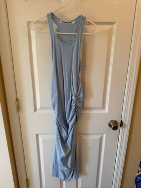 Michael Stars Sky Blue Ruched Maxi Tank Dress
